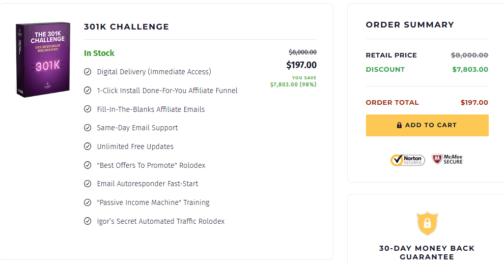 301K Challenge Checkout Page